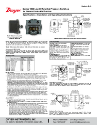 Thumbnail of document Manual - 1800 Low Differential Pressure Switch for General Industrial Service